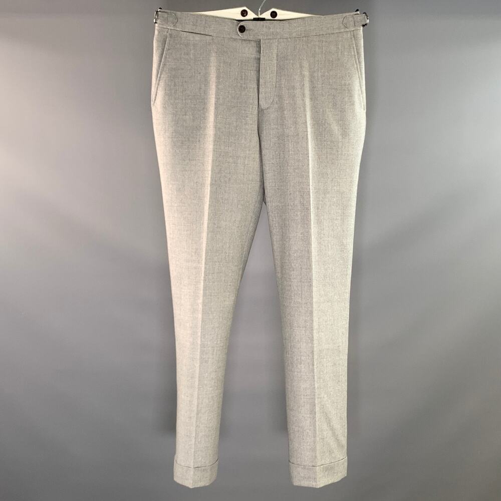SUIT SUPPLY Size 32 Grey Heather Wool Cashmere Button Fly Dress Pants